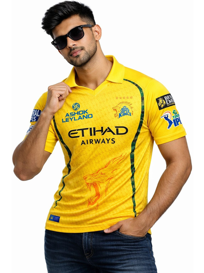 T-shirt dostitch Chennai Super King Ipl Jersey Msdhoni 7 Ipl 2025 26 Men Tshirts