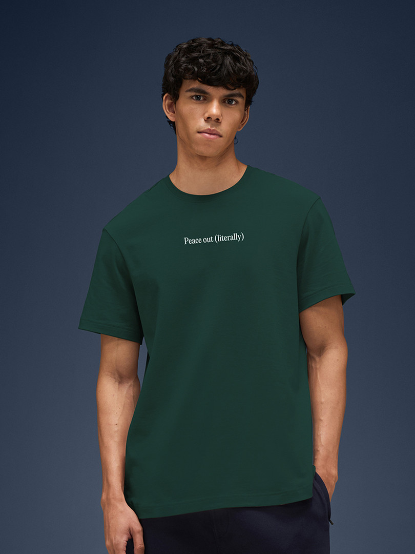 BOLDFIT Unisex Rapid-Dry Typography Printed Round Neck Oversized T-shirt