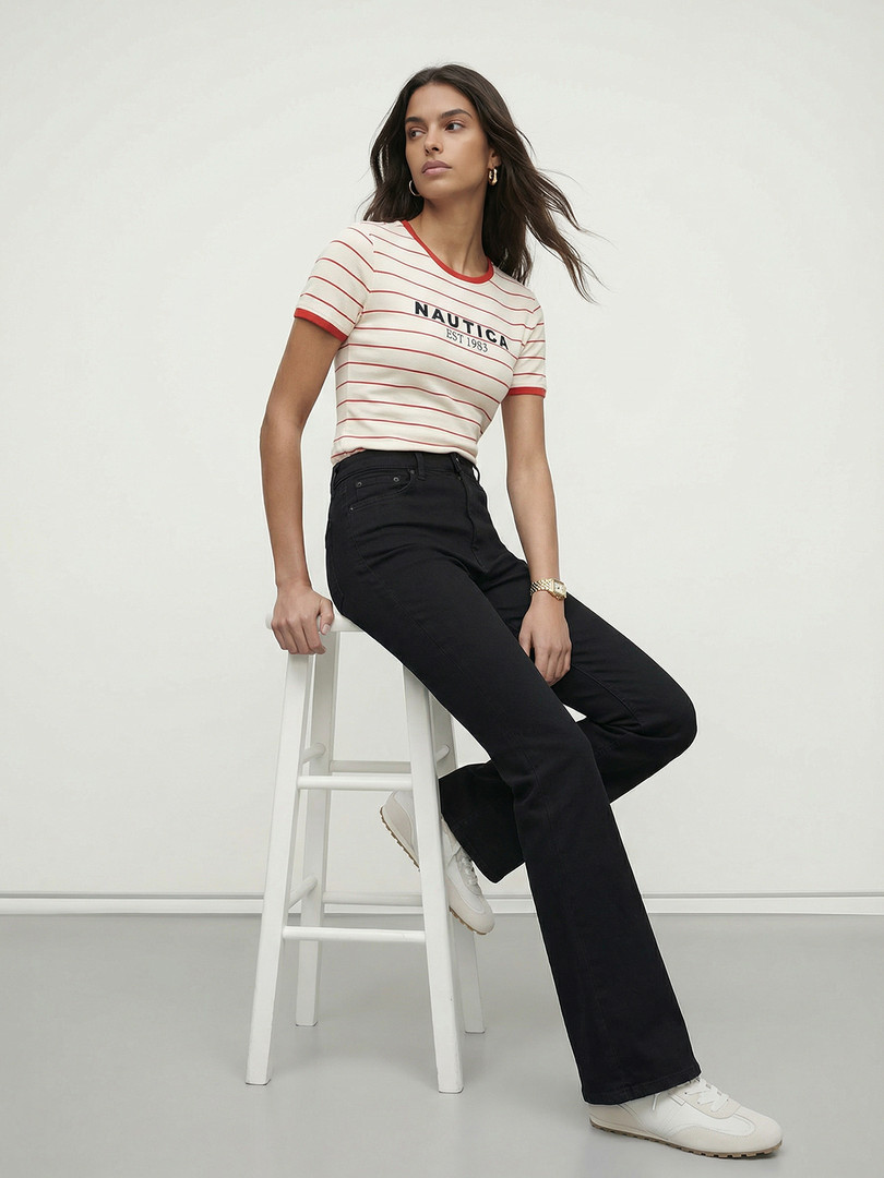 Nautica Slim Fit Striped Pure Cotton T-shirt