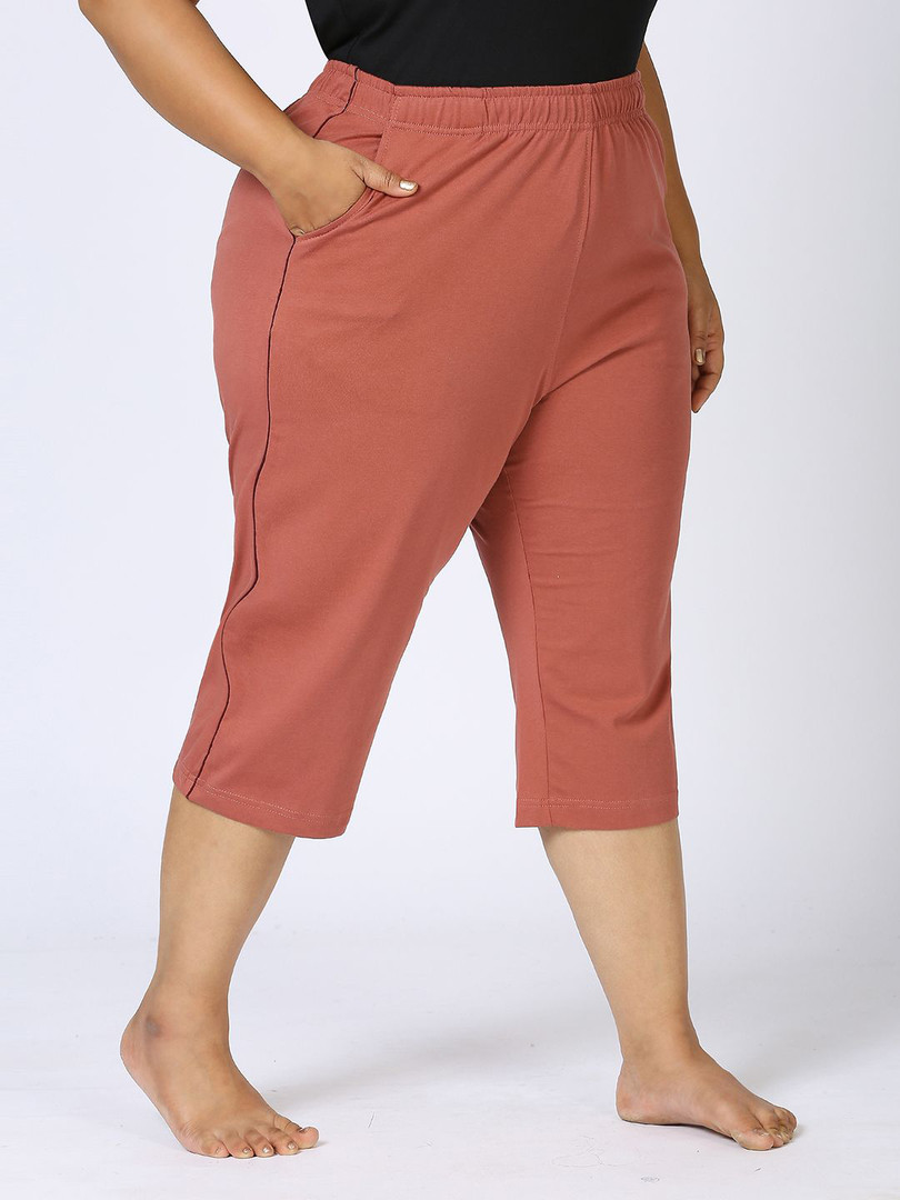Vaishvik Women Plus Size Cotton Capris
