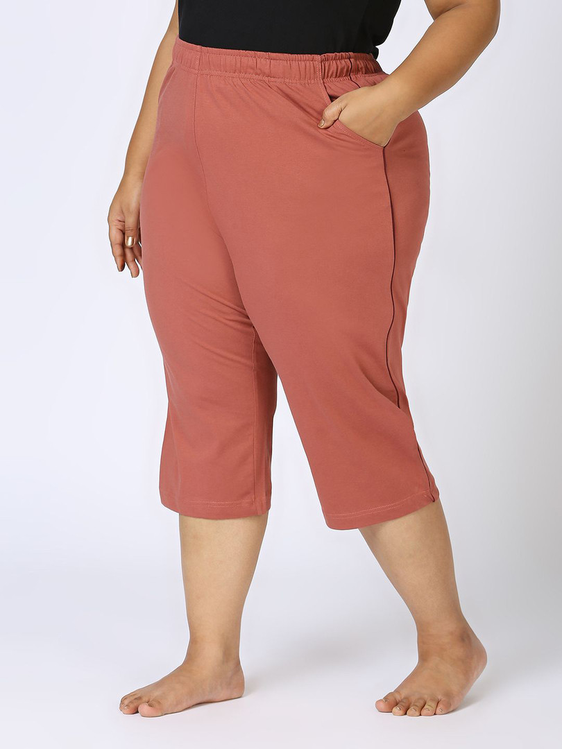 Vaishvik Women Plus Size Cotton Capris