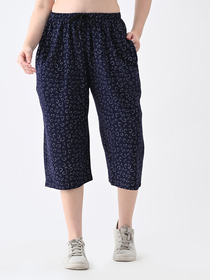 BAESD Women Pack Of 2 Printed High-Rise Cotton Capris