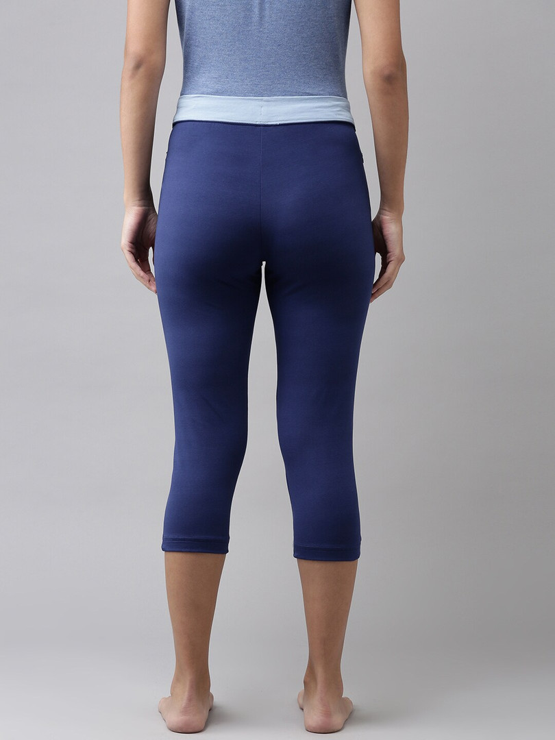Van Heusen Women Twilight Drawstring Waist Reflective Trim Lounge Capris