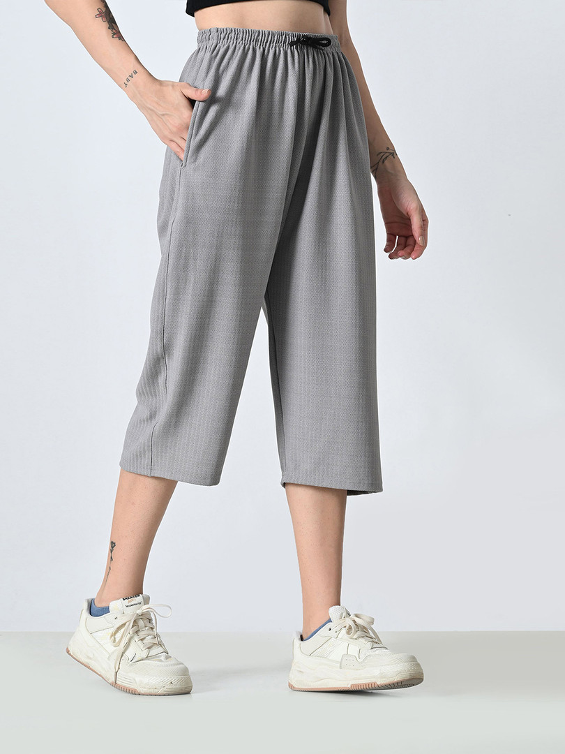 BAESD Pack Of 2 Women Loose Fit High-Rise Capris