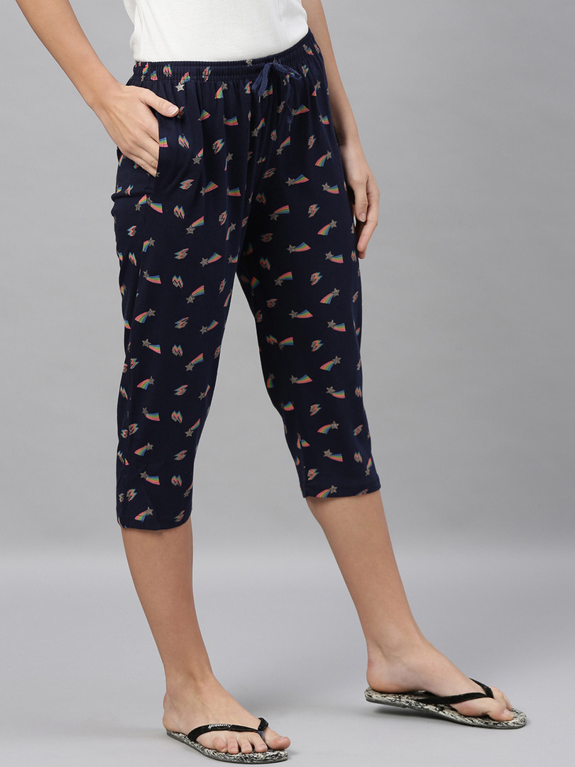 Kryptic Women Pack of 2 Printed Cotton Capris