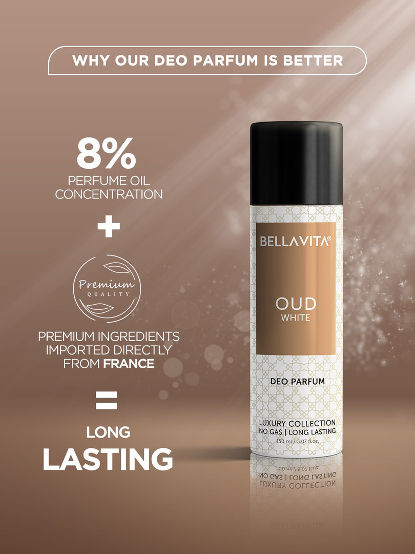 Bella Vita Organic Oud White Long Lasting Deo Parfum - 150 ml