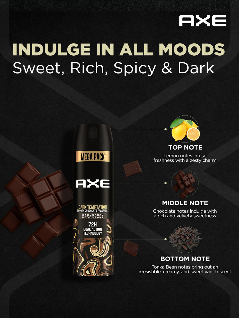AXE Men Set of Dark Temptation & Intense Deodorant Spray - 215ml each