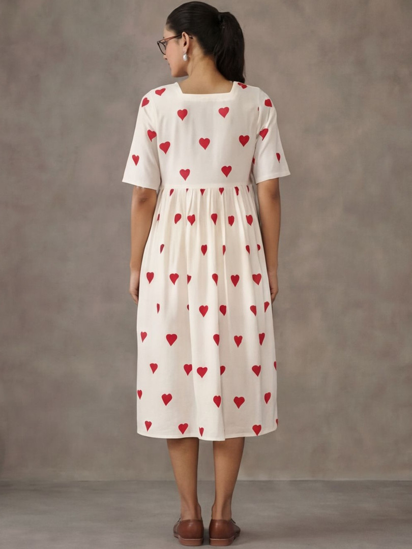 Navibhu Printed Round Neck A-Line Ethnic Dresses