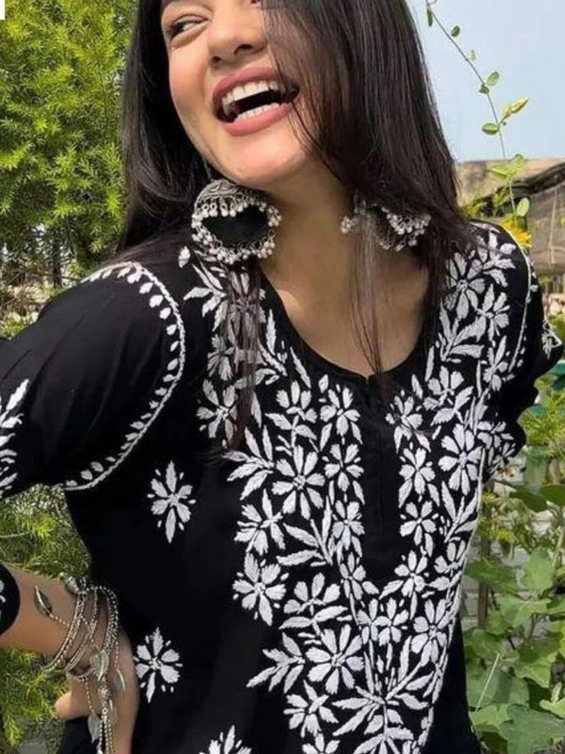 OPIVE FASHION HUB Viscose Rayon Embroidered Ethnic Tunic