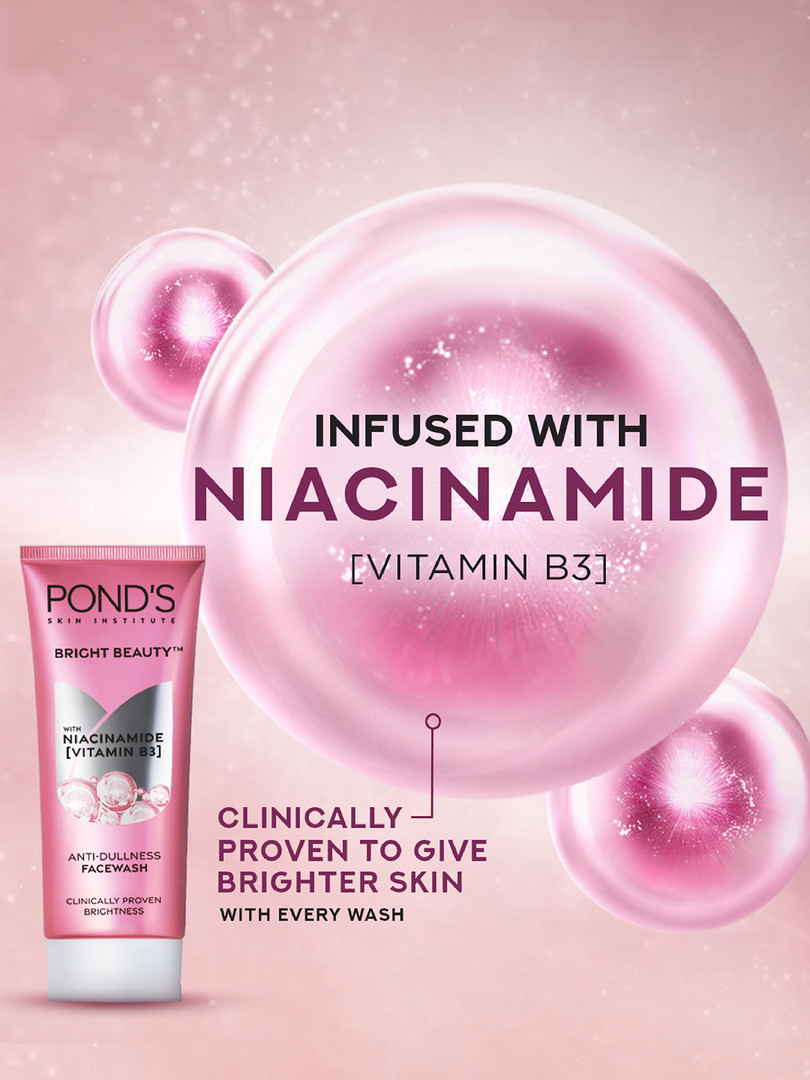 Ponds Bright Beauty Facewash with Niacinamide For Glass Skin-Like Shine - 150g