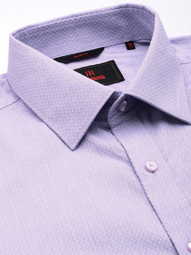 Raymond Pure Cotton Self Design Slim Fit Opaque Formal Shirt