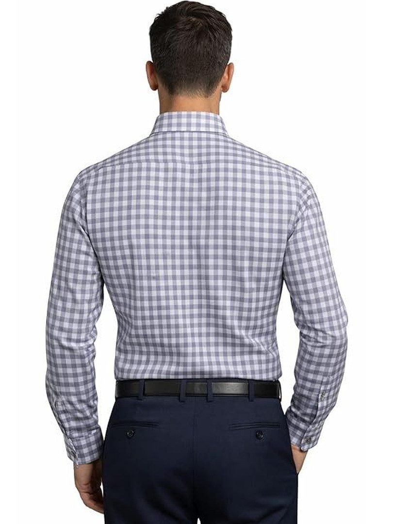 LIVIK APPAREL Gingham Checks Spread Collar Cotton Shirt