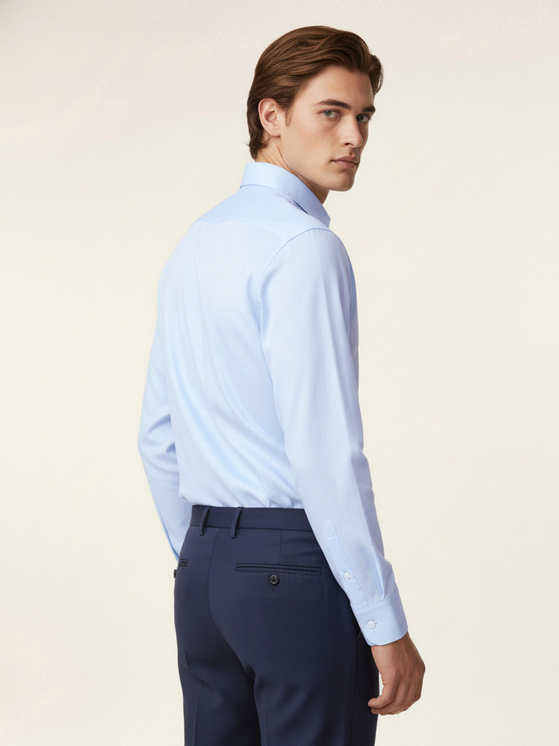 Nautica Pure Cotton Self-Design Slim Fit Formal Shirt