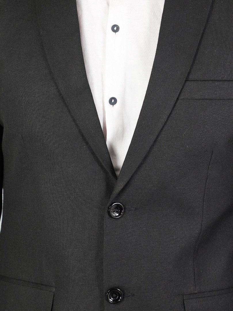 Wintage Men Black Solid Single-Breasted Two-Piece Formal Suits