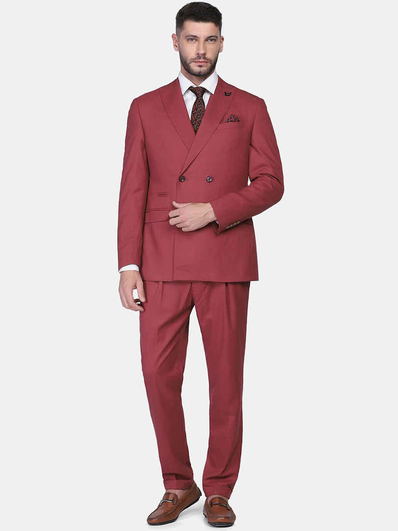 formal-suit Blackberrys Men Rust Solid Suits
