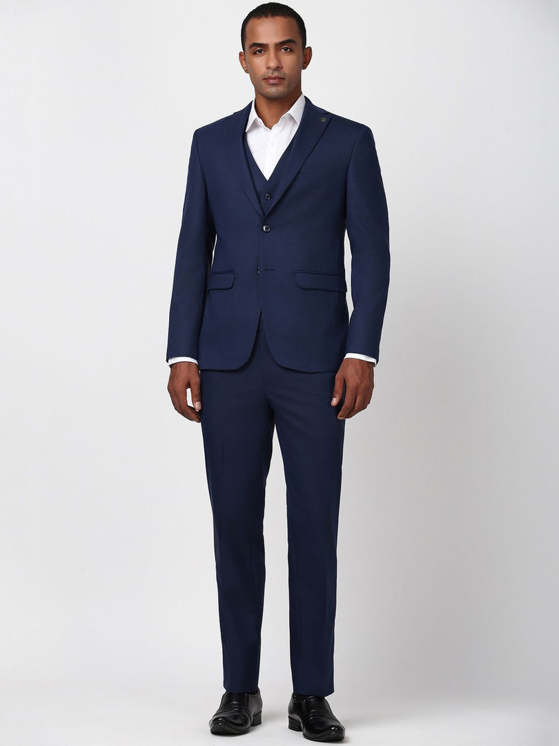 formal-suit Peter England Elite Textured Slim-Fit Single Breasted Three-Piece Formal Suits