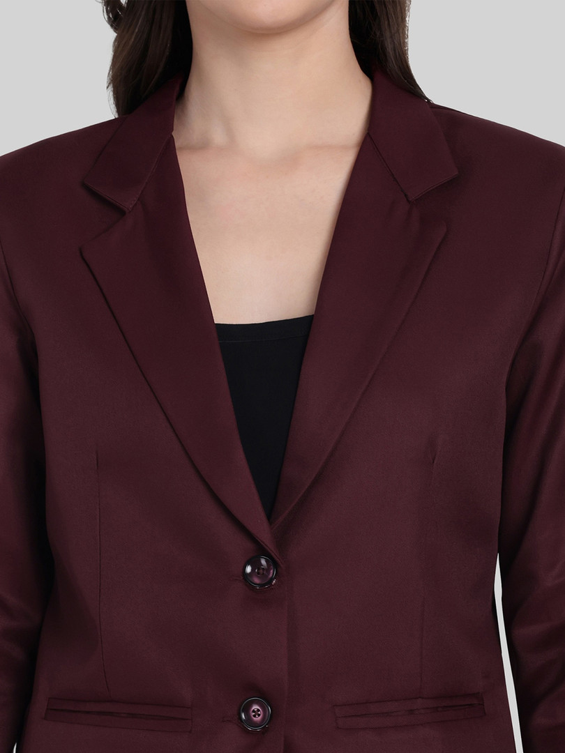 BAESD Notched Lapel Collar Single-Breasted Blazer