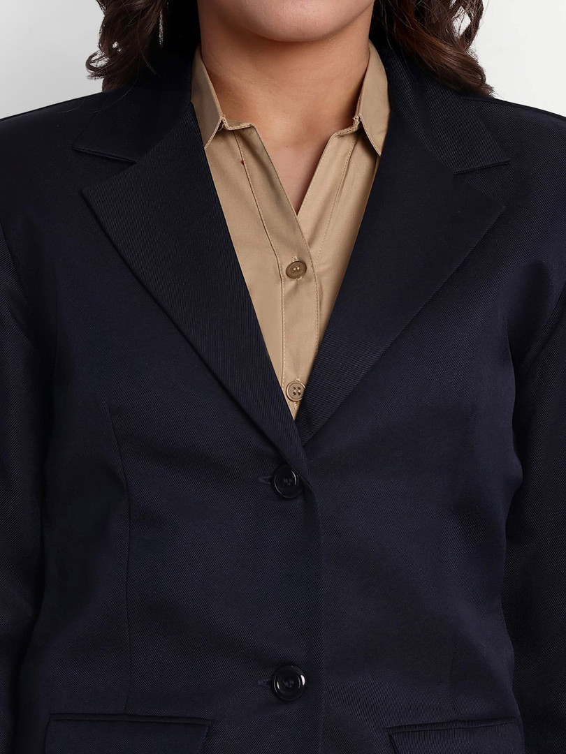 Blue Ronin Notched Lapel Single Breasted Cotton Formal Blazer
