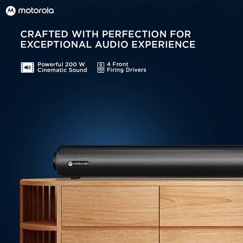 MOTOROLA AmphisoundX 200 W Bluetooth Soundbar (Black, 2.1 Channel...more