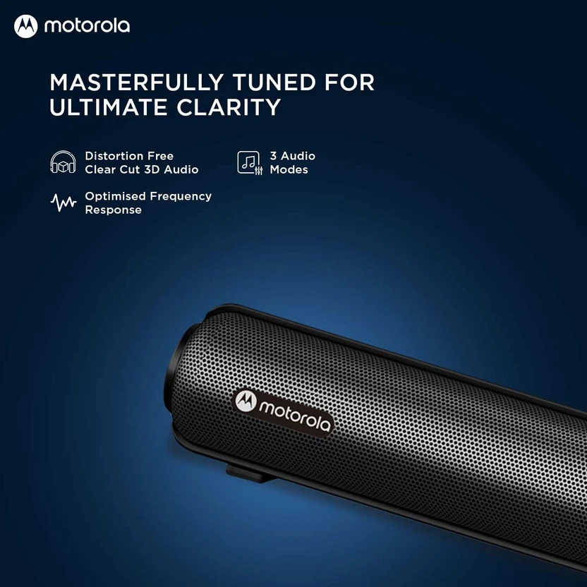 MOTOROLA AmphisoundX 200 W Bluetooth Soundbar (Black, 2.1 Channel...more
