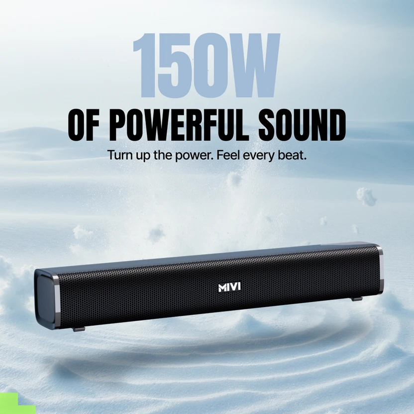 Mivi Fort Sonic 150 Soundbar, 2.1 Channel, Multi-Input & EQ Modes...more