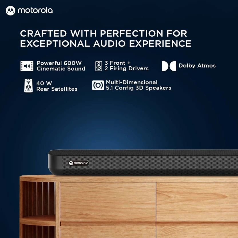 MOTOROLA AmphisoundX Dolby Atmos with Wireless Satellites 600 W B...more