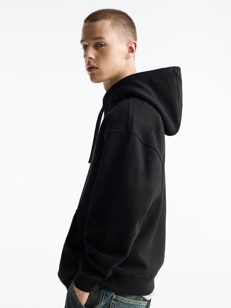 MISCHIEF MONKEY Men Solid Hooded Pullover Sweatshirt