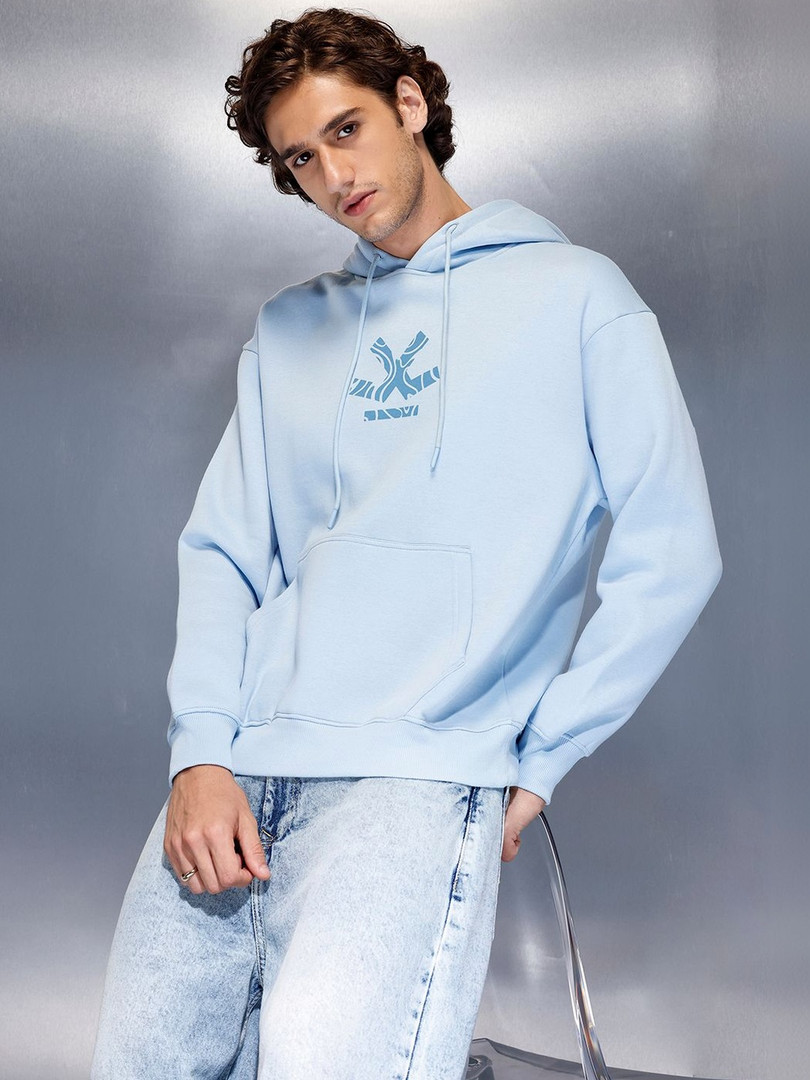 WROGN Men Printed Hooded Sweatshirt