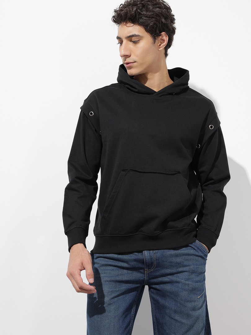Roadster The Life Co. Hooded Knitted Sweatshirt