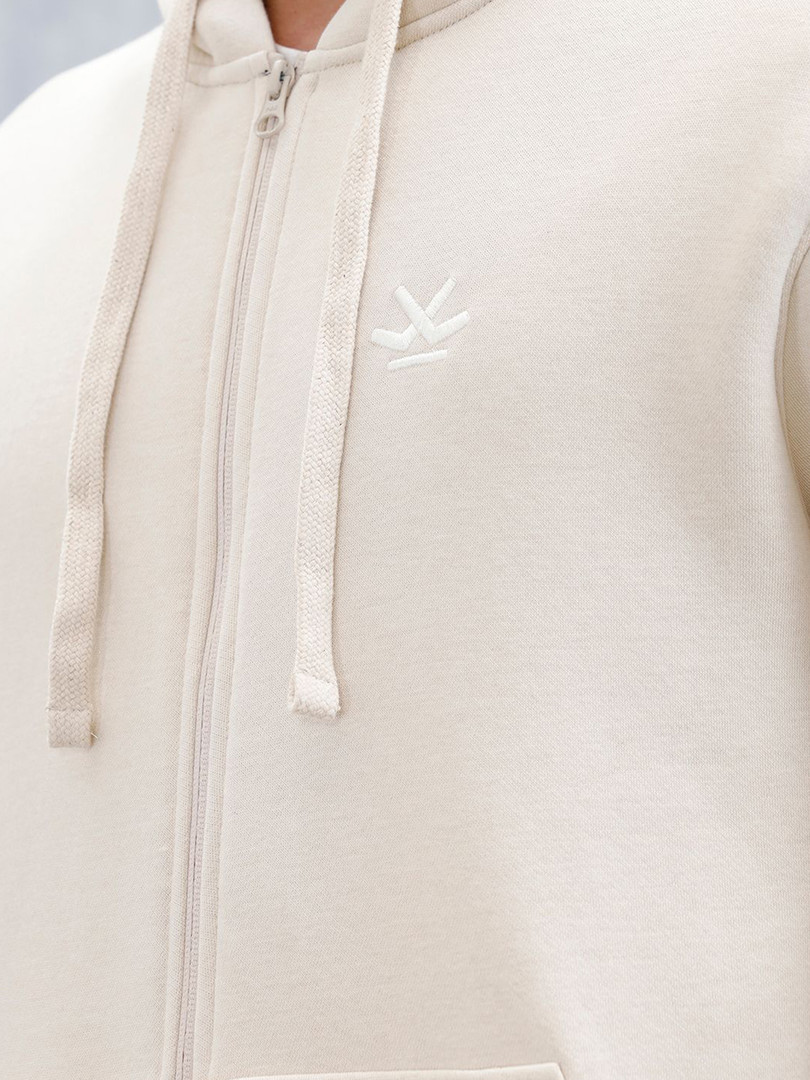 WROGN Men Solid Hooded Front Open Sweatshirt