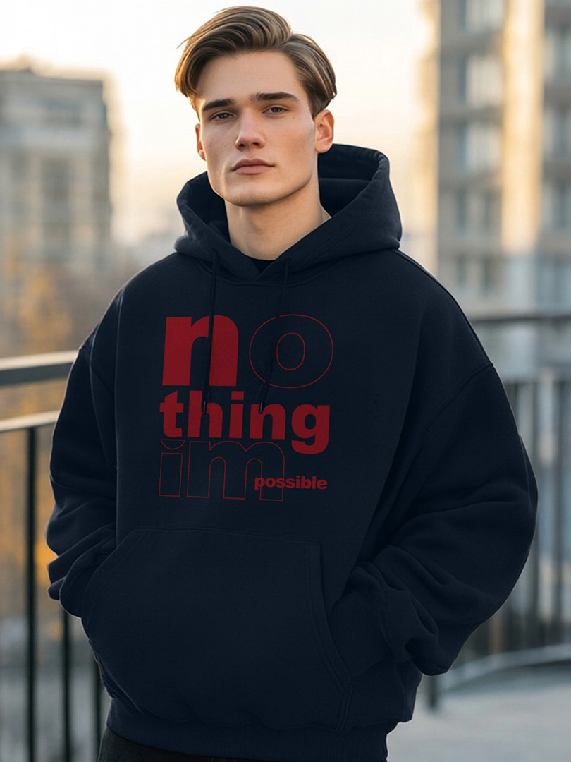 NOBERO Men Oversized Hooded Sweatshirt
