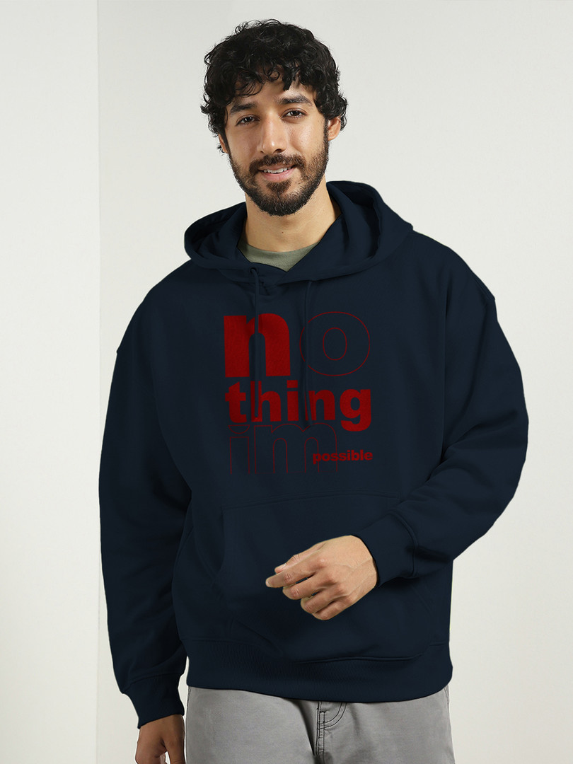 NOBERO Men Oversized Hooded Sweatshirt