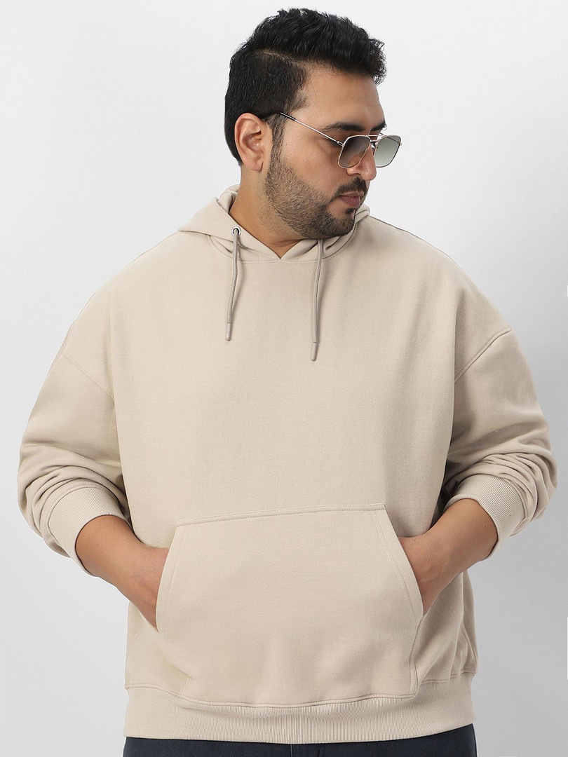 Urbano Plus Men Cotton Oversized Hooded Long Sleeves Pullover Sweatshirt