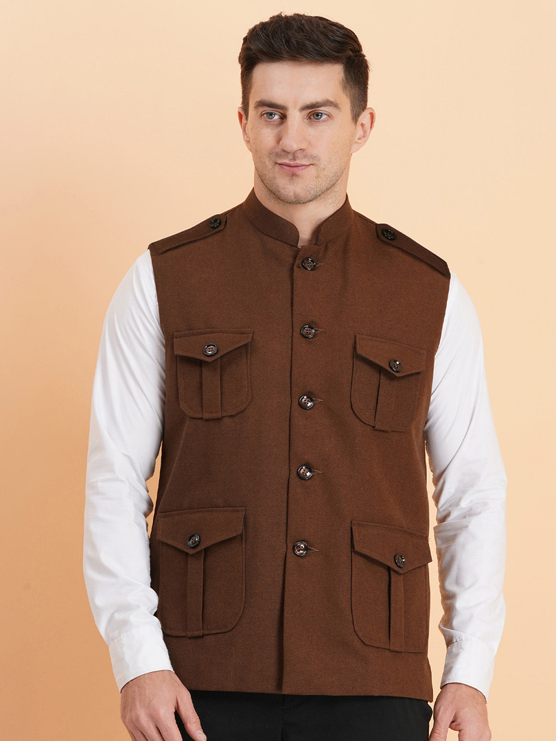 SG LEMAN Men Woven Nehru Jacket