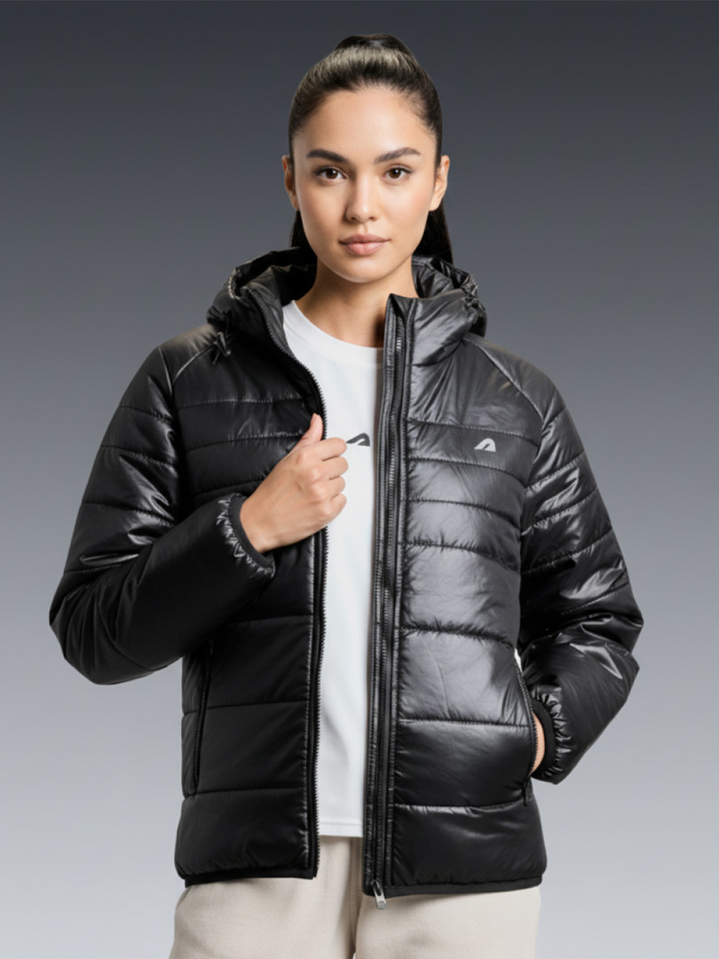 jackets BOLDFIT Women Hooded Solid Casual Puffer Jacket