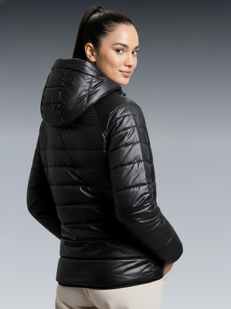 BOLDFIT Women Hooded Solid Casual Puffer Jacket