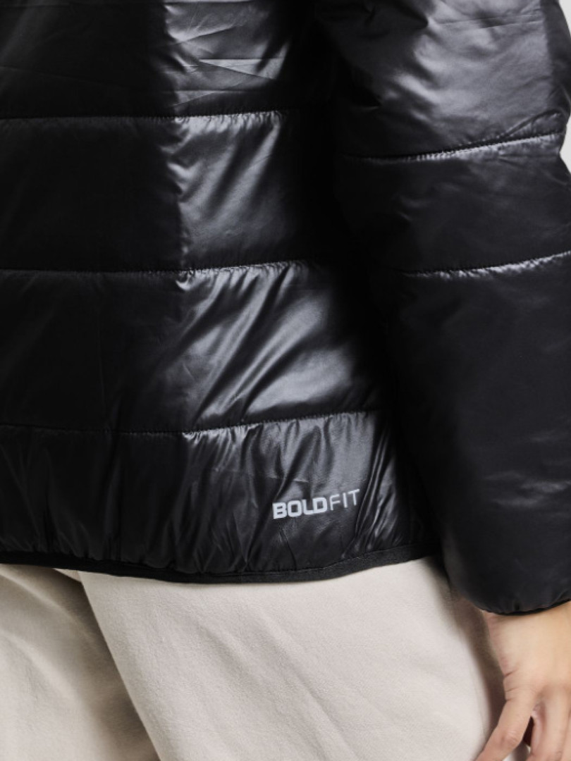 BOLDFIT Women Hooded Solid Casual Puffer Jacket