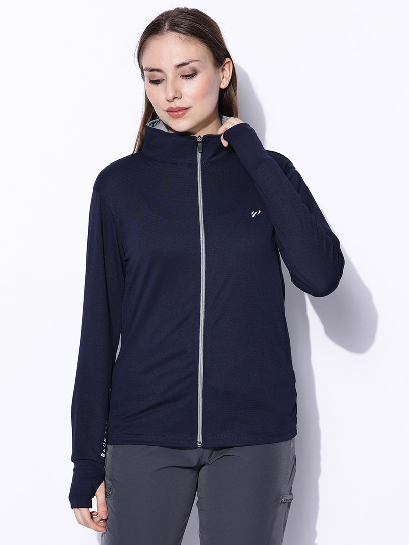 jackets BLUE TYGA Mock Collar Sunscreen Jacket with UPF50