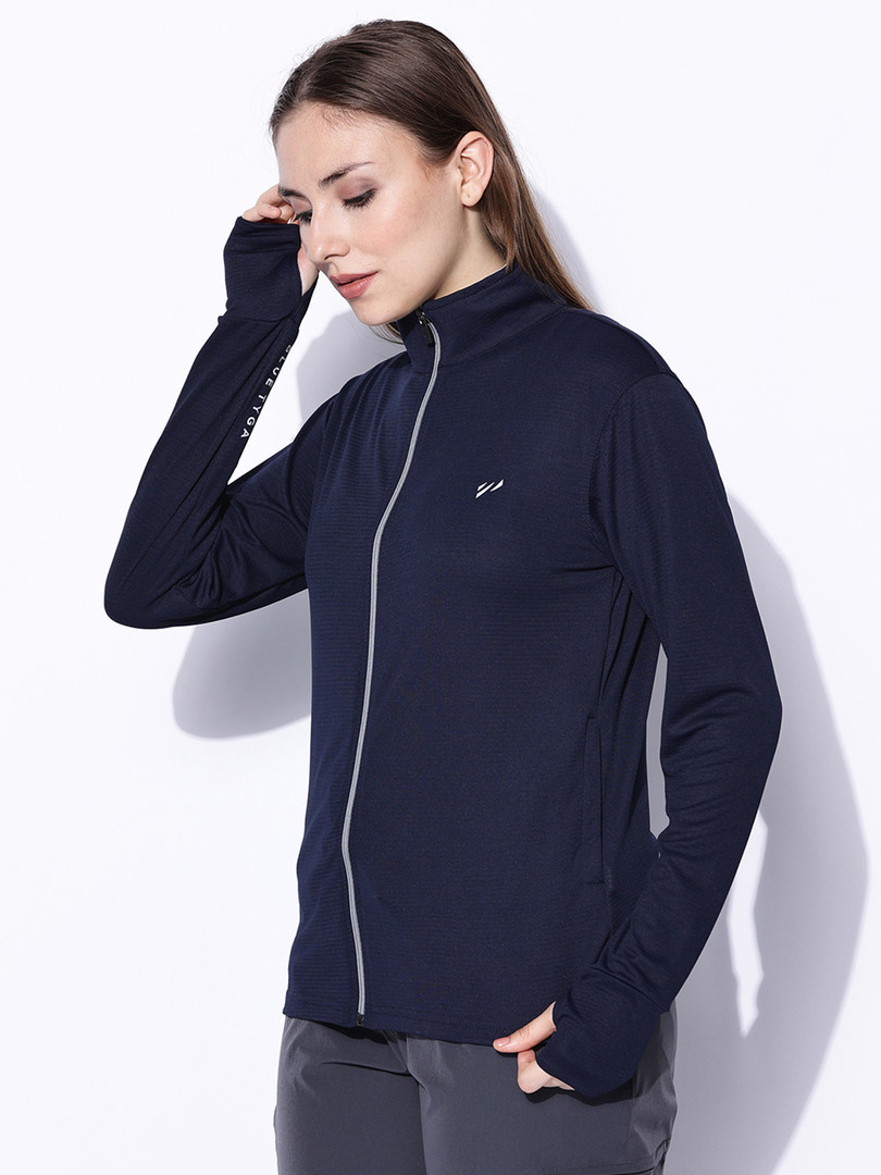 BLUE TYGA Mock Collar Sunscreen Jacket with UPF50