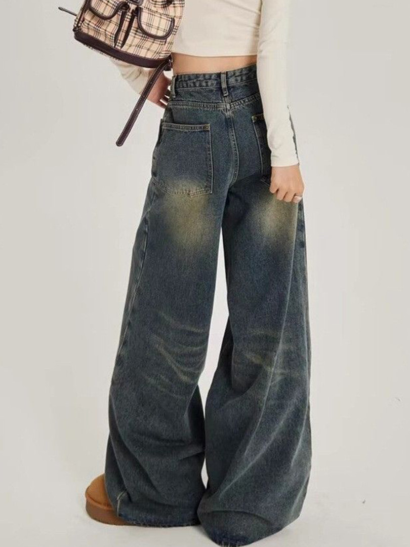 StyleCast x Revolte Women Baggy Fit Mid-Rise Medium Fade Jeans