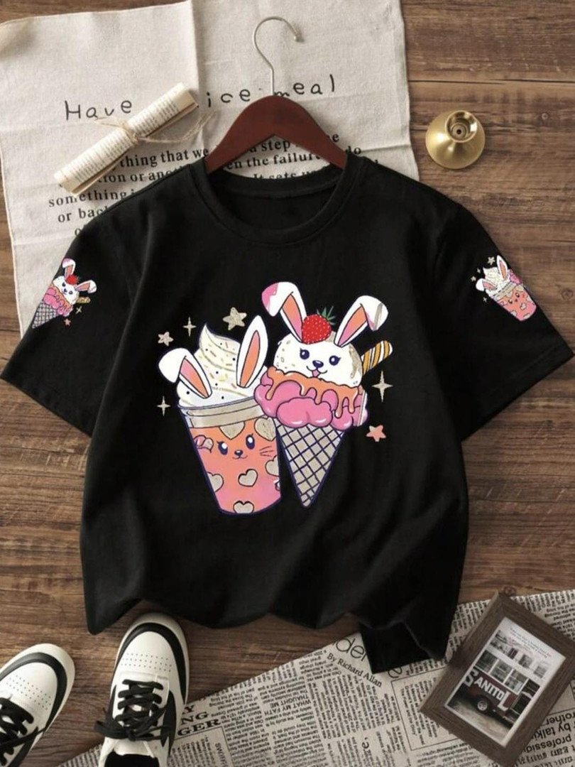 DAMN GUD DG Girls Pack of 3 Graphic Printed Cotton T-shirts