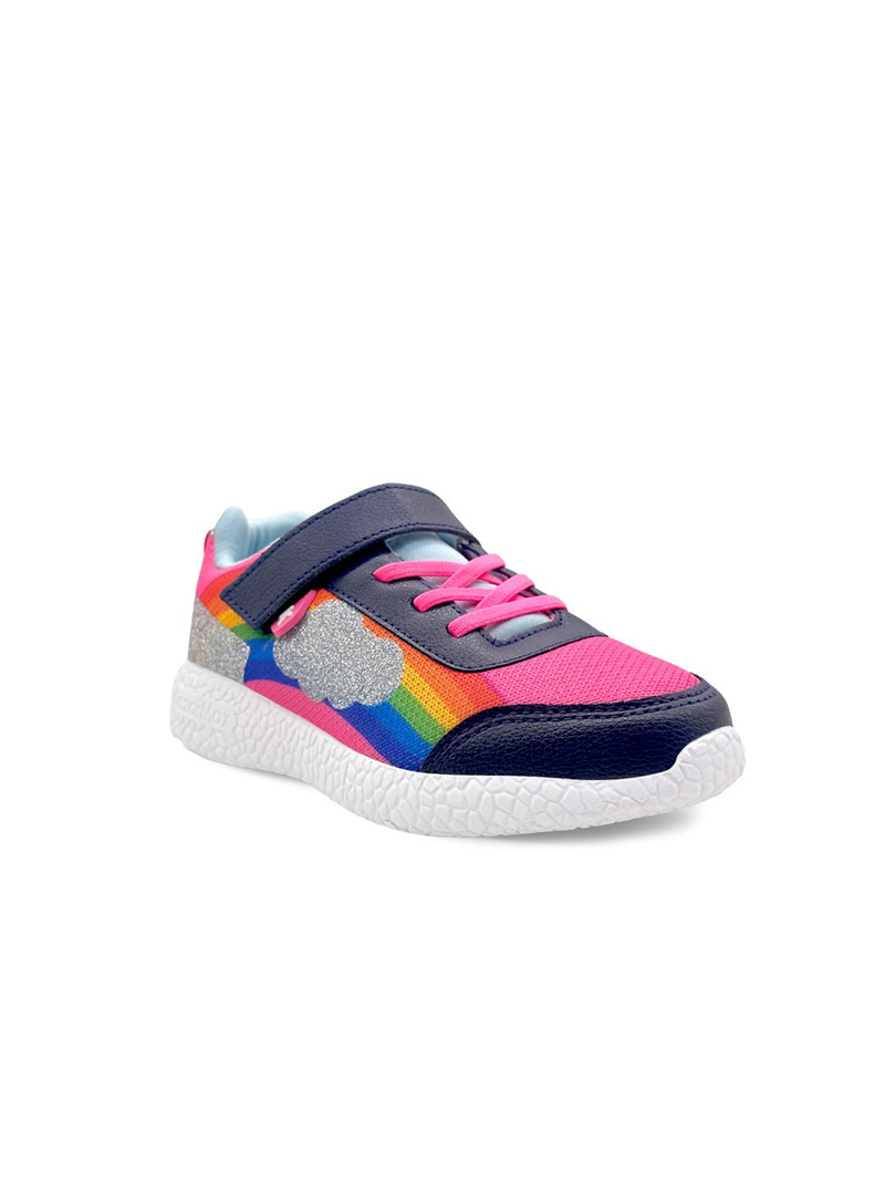 KazarMax Girls Colourblocked Shimmer Memory Foam Sneakers