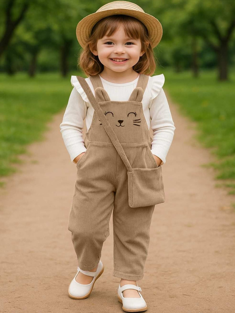 kids Ninas Girls Self Design T-shirt with Trousers