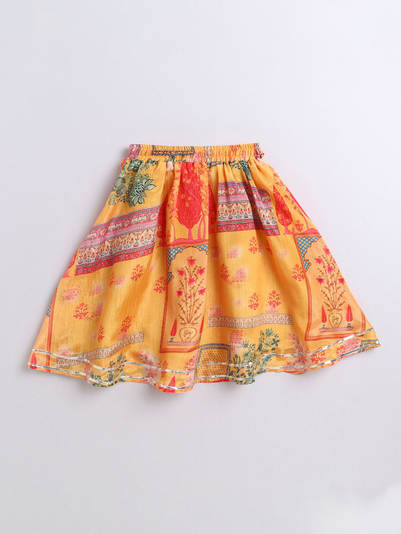 MANY FROCKS & Girls Printed Ready to Wear Lehenga Blouse With Dupatta