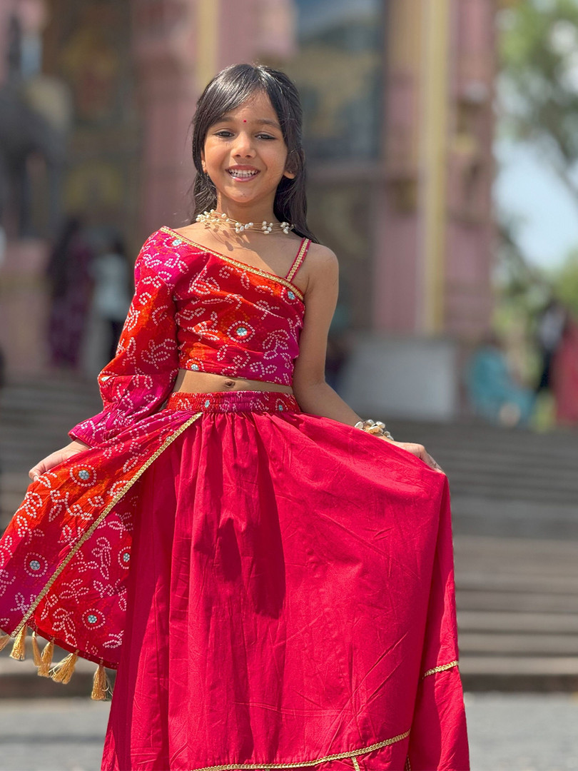 Peekaaboo Kids Girls Printed Ready to Wear Lehenga &