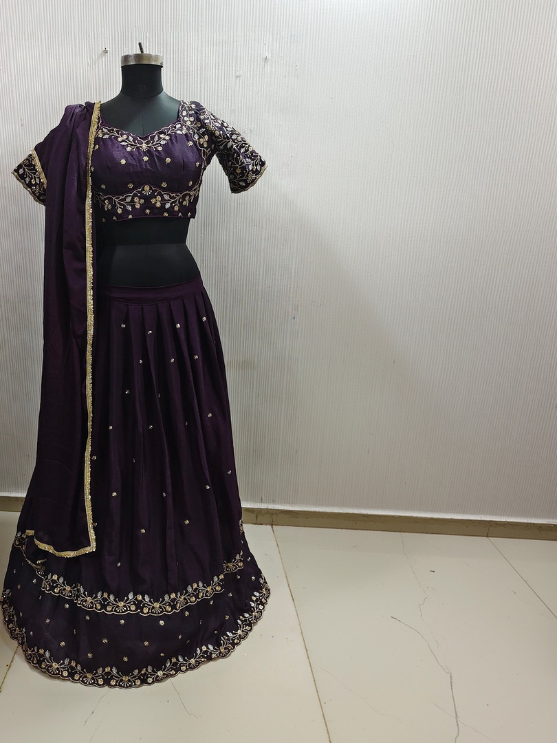 NANCY DESIGNER Embroidered Ready to Wear Lehenga & Semi-Stitched Blouse With Dupatta
