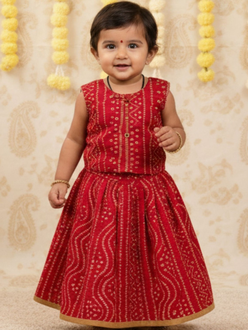 lehenga Sangria Girls Printed Ready to Wear Lehenga & Choli