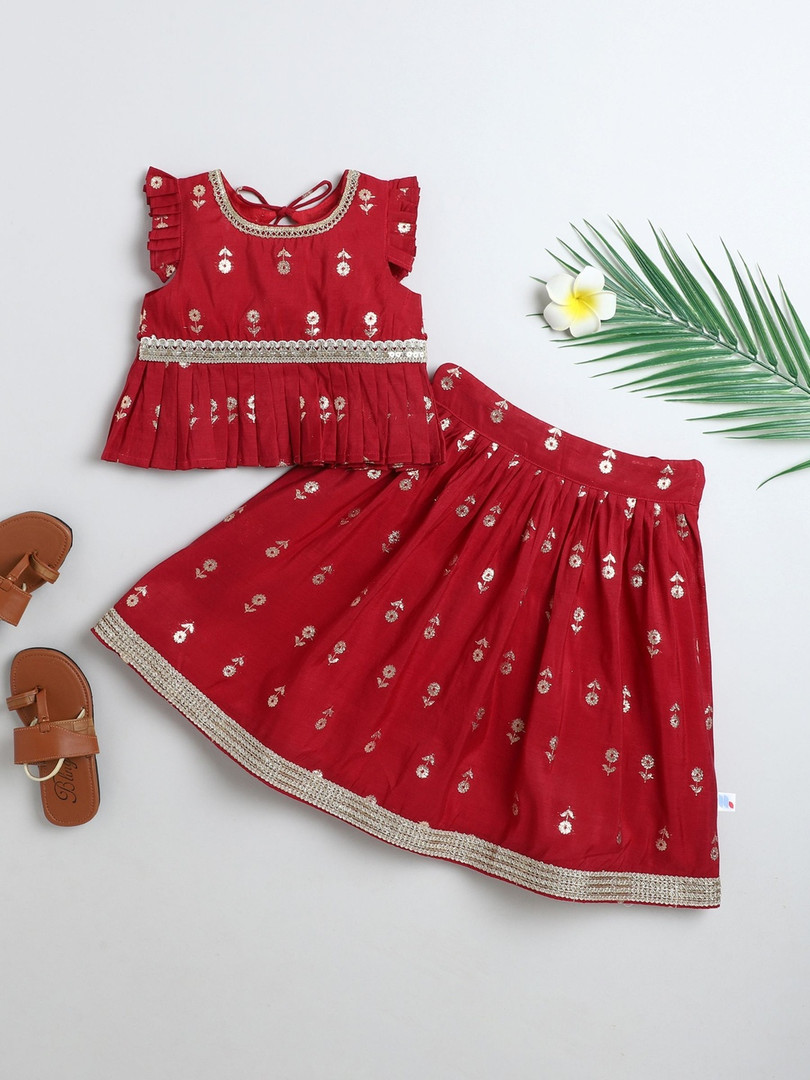 lehenga MANY FROCKS & Girls Embroidered Sequinned Ready to Wear Lehenga