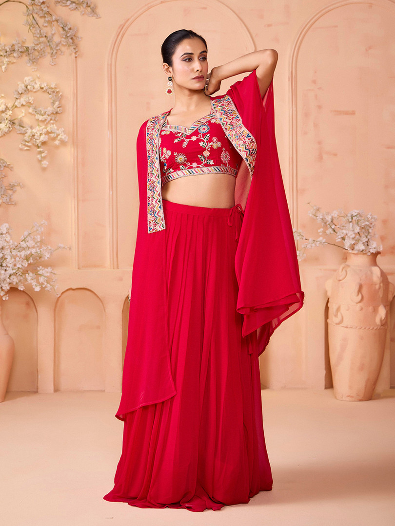 lehenga MADHURAM Embroidered Sequinned Ready To Wear Lehenga With Choli & Shrug