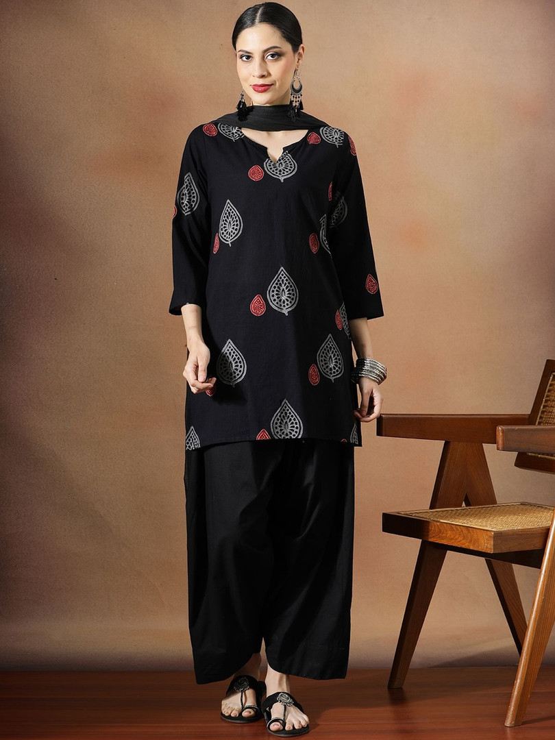 salwar House of Pataudi Printed Pure Cotton Round Neck Kurta & Salwar Kurta Set